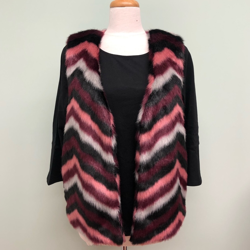 Michael Kors | Women's Faux Fur Vest | Pink, Black | Size Medium